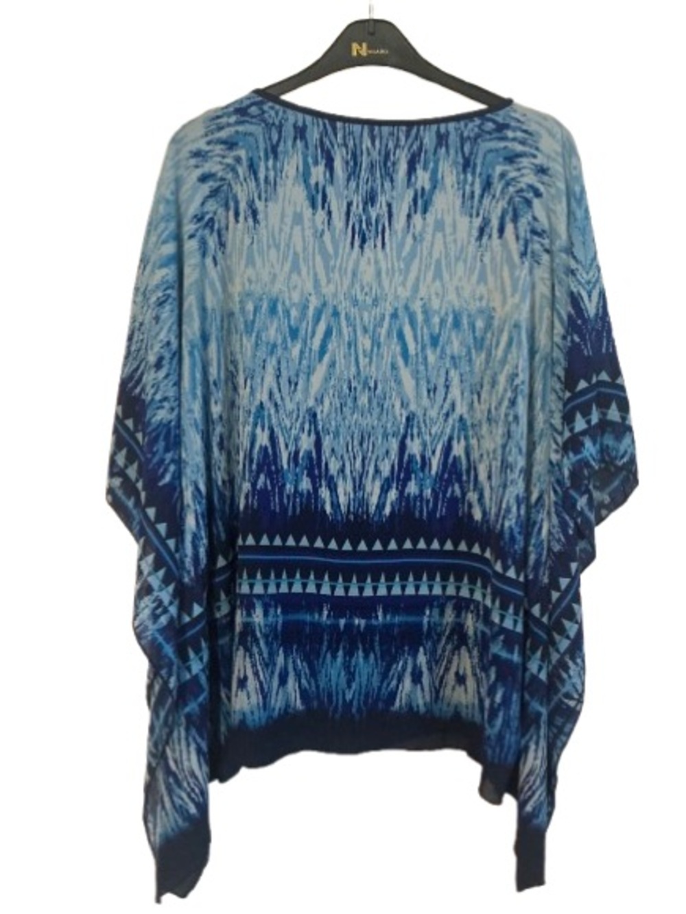 TanJay Blue Multi-Striped Abstract Top - Size M/L - Picture 3 of 7